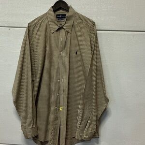 Ralph Lauren Men's Brown Gingham Button-Down Shirt